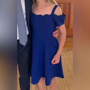 Juniors size 12 off the shoulder dress, zip back